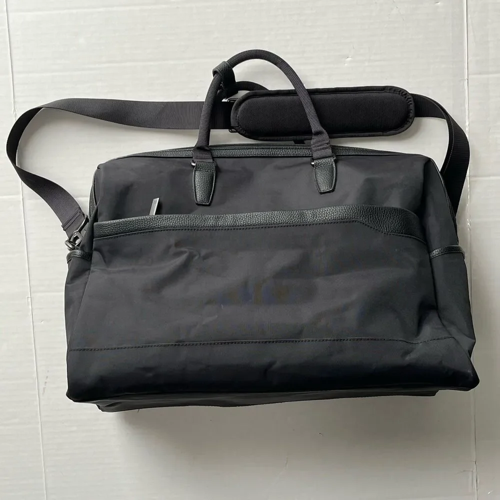 Open Story Signature Weekender Bag Black Structured Travel Bag Crossbody Duffle